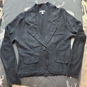 Apt. 9 Black Wool Knit Cardigan Sweater